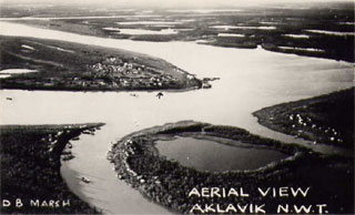 Postcard: aerial - Aklavik 1952
