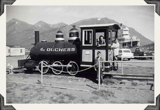 The Duchess, steam locomotive, Carcross 1960