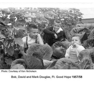 Bob, David and Mark Douglas, 1952
