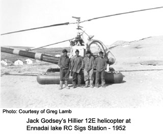 Helicopter at Ennadai Lake 1952