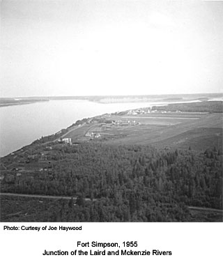 Aerial view of Ft. Simpson 1955