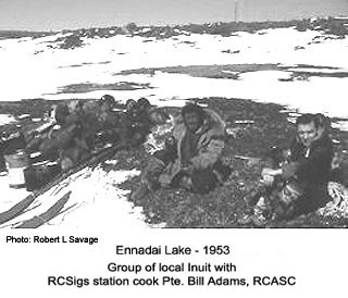 Group of inuit at Ennadai Lake