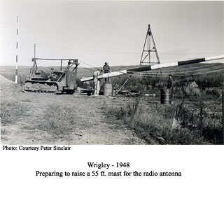 Preparing to raise antenna mast